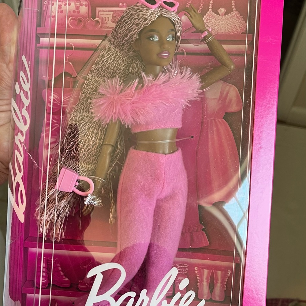 Barbie Pink Fuzzy Crop Top & Pants Doll - Picture 4 of 5
